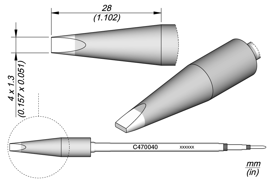 C470040 - Chisel Cartridge 4 x 1.3